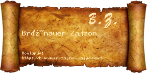 Brünauer Zajzon névjegykártya